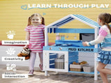 Kids Mud Kitchen Outdoor with Stoves, Sink, Faucet, Storage Shelves, Cookware Accessories for Boys T3398P551666