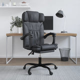 Reclining Office Chair Black Faux Leather 349815