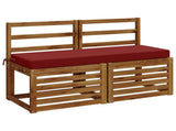 2-Piece Bench Cushions SOEST 2 pcs 100% Polyester Wine Red 949717
