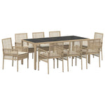 Garden Dining Set 9 pcs Beige PE rattan 3334892