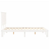 Bed Frame without Mattress White Small Double Solid Wood Pine 3193632