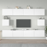 6 Piece TV Cabinet Set White Engineered Wood 3114366