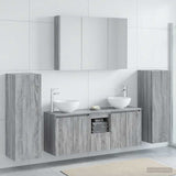 Bathroom Furniture Set 6 pcs Grey Sonoma 100 x 15.5 x 70 cm 3407156