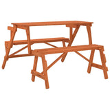 Picnic Table with Benches Solid Wood Fir 2-in-1 Convertible 4008992