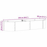Garden Raised Bed Brown 240 x 80 x 44 cm Steel 42011332