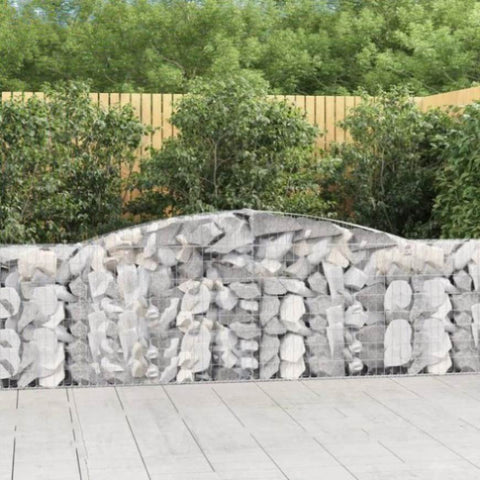 Arched Gabion Baskets 10 pcs 400x30x100/120 cm Galvanised Iron 3146874