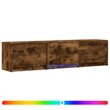 TV Cabinet with LED Smoked Oak 165 x 34 x 40 cm Engineered Wood 3418715