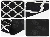 Rug Runner LESAKA Black and white 100 x 400 cm Diamond Velvet 42045381