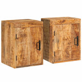 Bedside Table 2 pcs Brown 35 x 33 x 48 cm Solid Mango Wood 4016725