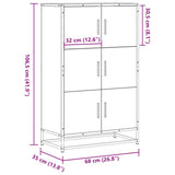Highboard Brown Oak 68x35x106.5 cm Engineered Wood and Metal 849073