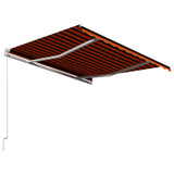 Manual Retractable Awning 300x250 cm Orange and Brown 3051198