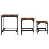 Nesting Coffee Tables 3 pcs Smoked Oak Engineered Wood 838935