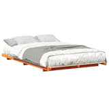 Bed Frame Wax Brown 120 x 190 cm Solid Pine Wood 873084