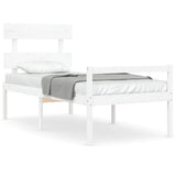 Senior Bed without Mattress White Single Solid Wood 3195317