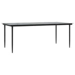 7 Piece Garden Dining Set Black Poly Rattan Glass 3334490