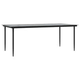7 Piece Garden Dining Set Black Poly Rattan Glass 3334490