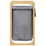 Laundry Basket with Grey Bag 32x30x36.5 cm Bamboo 373366