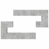 10 Piece TV Cabinet Set Concrete Grey Engineered Wood 3079144