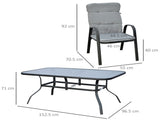 Seven-Piece Garden Dining Set with Cushions - Grey T3398P315980