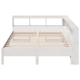 Bookcase Bed without Mattress White 140x200 cm Solid Wood Pine 3324422