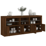 Sideboard with LED Lights Brown Oak 162x37x67 cm 3209001