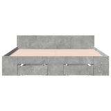 Bed Frame with Drawers without Mattress Concrete Grey 140x190 cm 3280765