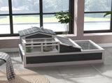 Tortoise House 3-Room with 2 Stories, Ladder, Balcony, Tray, Openable Roof, 59H x 112L x 65Wcm, Grey T3398P349998