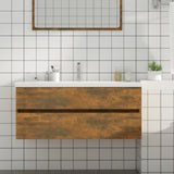 Sink Cabinet Smoked Oak 100x38.5x45 cm Engineered Wood 815657