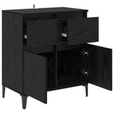 Sideboard Black Oak 60 x 35 x 70 cm Engineered Wood and Iron 881220
