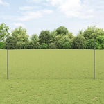 ZNTS Fence Posts 22 pcs U-Channel Grey 160 cm Steel, Hexagon Fence Grey 1.6x100 m Steel 3336945