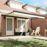 Retractable Awning Manual Cream 400 x 300 cm Fabric, Metal 3330490