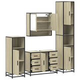 4 Piece Bathroom Furniture Set Sonoma Oak Engineered Wood 3301231
