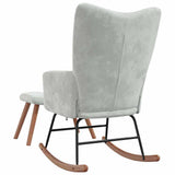 Rocking Chair with Footstool Light Grey 78 x 61 x 98 cm Velvet 42022453