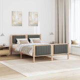 Bed frame Brown and dark grey 135 x 190 cm Solid pine wood 878480