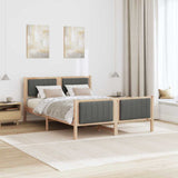 Bed frame Brown and dark grey 140 x 190 cm Solid pine wood 3394324