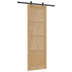 Sliding Door Set Manual Natural and black 78 x 232 cm 3333614