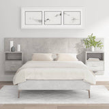 Bed Headboard with Cabinets Concrete Grey Engineered Wood 3115695