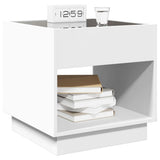 Bedside Table with Infinity LED White 50x50x50 cm 3284084