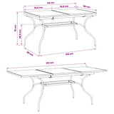 Extendable Mesh Dining Table Anthracite 212 x 90 x 76 cm Steel 42033195