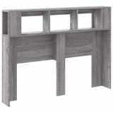 LED Headboard Grey Sonoma 140x18.5x103.5 cm Engineered Wood 837349