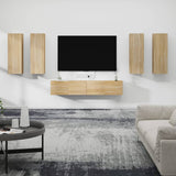 6 Piece TV Cabinet Set Sonoma Oak Engineered Wood 3114344
