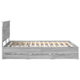 Bed Frame with Drawer Grey Sonoma 150 x 200 cm Engineer Wood 3411108