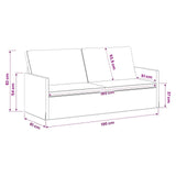 3 Seater Sofa Light Grey 190 x 81 x 82 cm Fabric 42041106