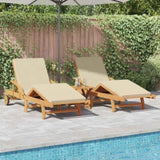 Sun Lounger 2 pcs Beige 200 x 67 x 84cm Solid Acacia wood 3325178