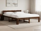 Double Bed Frame with Headboard ROSTOCK Dark Brown 120 x 200 cm 903461