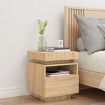 ZNTS Bedside Cabinet with LED Lights Sonoma Oak 40x39x48.5 cm 836788