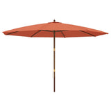 Garden Parasol with Wooden Pole Terracotta 400x273 cm 363180