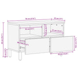 TV Cabinet White Wash Finish 70 x 33 x 46 cm Solid Mango Wood 4017865