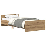 Bed Frame without Mattress Artisan Oak 90x200 cm Engineered Wood 857475