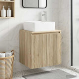 Wall-Mounted Sink Vanity Sonoma Oak 53 x 35 x 63 cm 890424